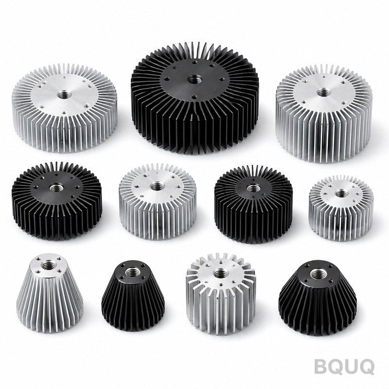 圆形LED灯泡散热器精密CNC加工 | BQUQ中国